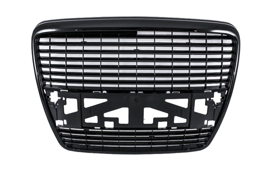 Kühlergrill ohne Abzeichen für Audi A6 4F 4F2 Limousine Avant 04-11 Klavier schwarz CarPartsTuning