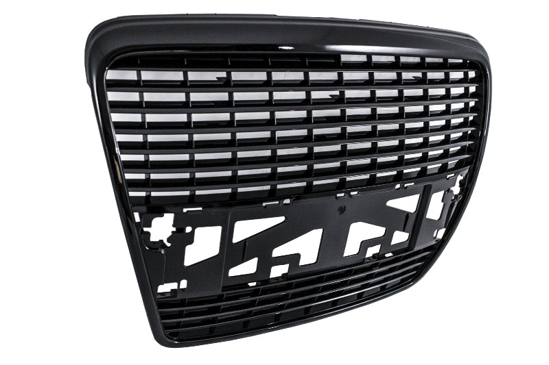 Kühlergrill ohne Abzeichen für Audi A6 4F 4F2 Limousine Avant 04-11 Klavier schwarz CarPartsTuning
