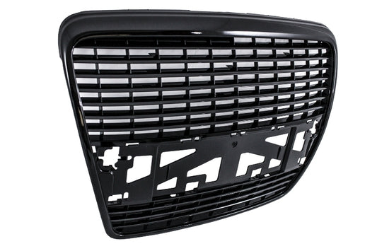 Kühlergrill ohne Abzeichen für Audi A6 4F 4F2 Limousine Avant 04-11 Klavier schwarz CarPartsTuning