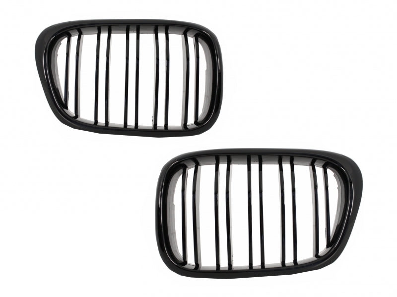 Kit für BMW 5 E39 97-03 Double Outlet M5 Look Nebellichter Chrom Gitter Schwarz CarPartsTuning