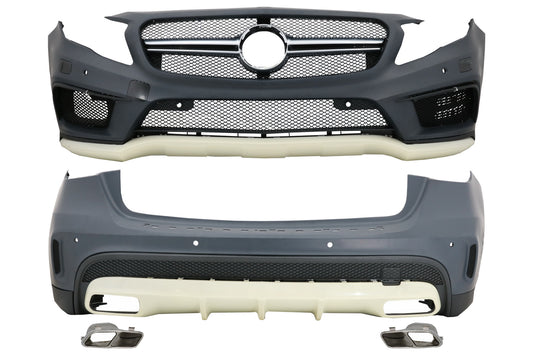 Body kit für Mercedes GLA X156 2014-2016 Stoßstange Auspuff Tipps Diffusor CarPartsTuning