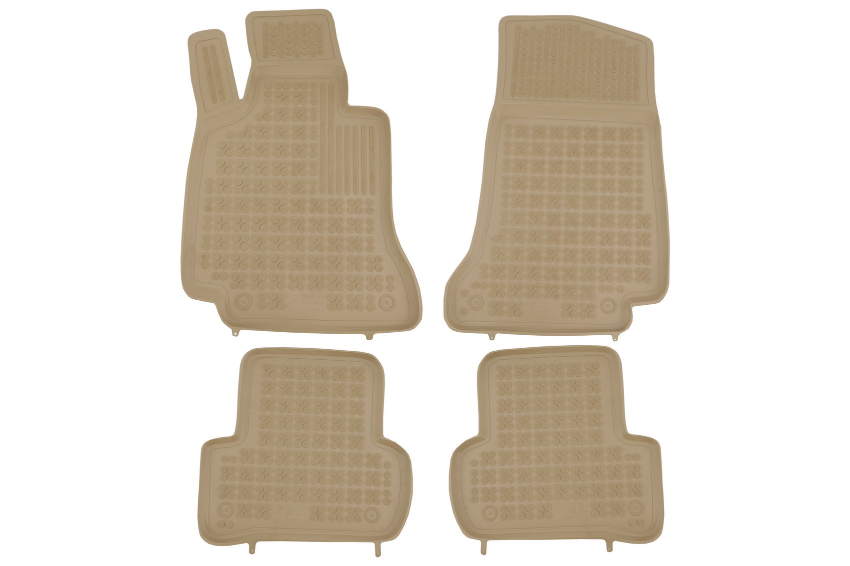 Bodenmatte Gummi Fußmatten Beige für Mercedes C-Klasse W205 Limousine S205 Kombi (2014-) Geruchlos CarPartsTuning