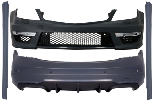 Bodykit für Mercedes C-Klasse W204 07-15 Stoßstange Seitenschweller Facelift C63 Look CarPartsTuning