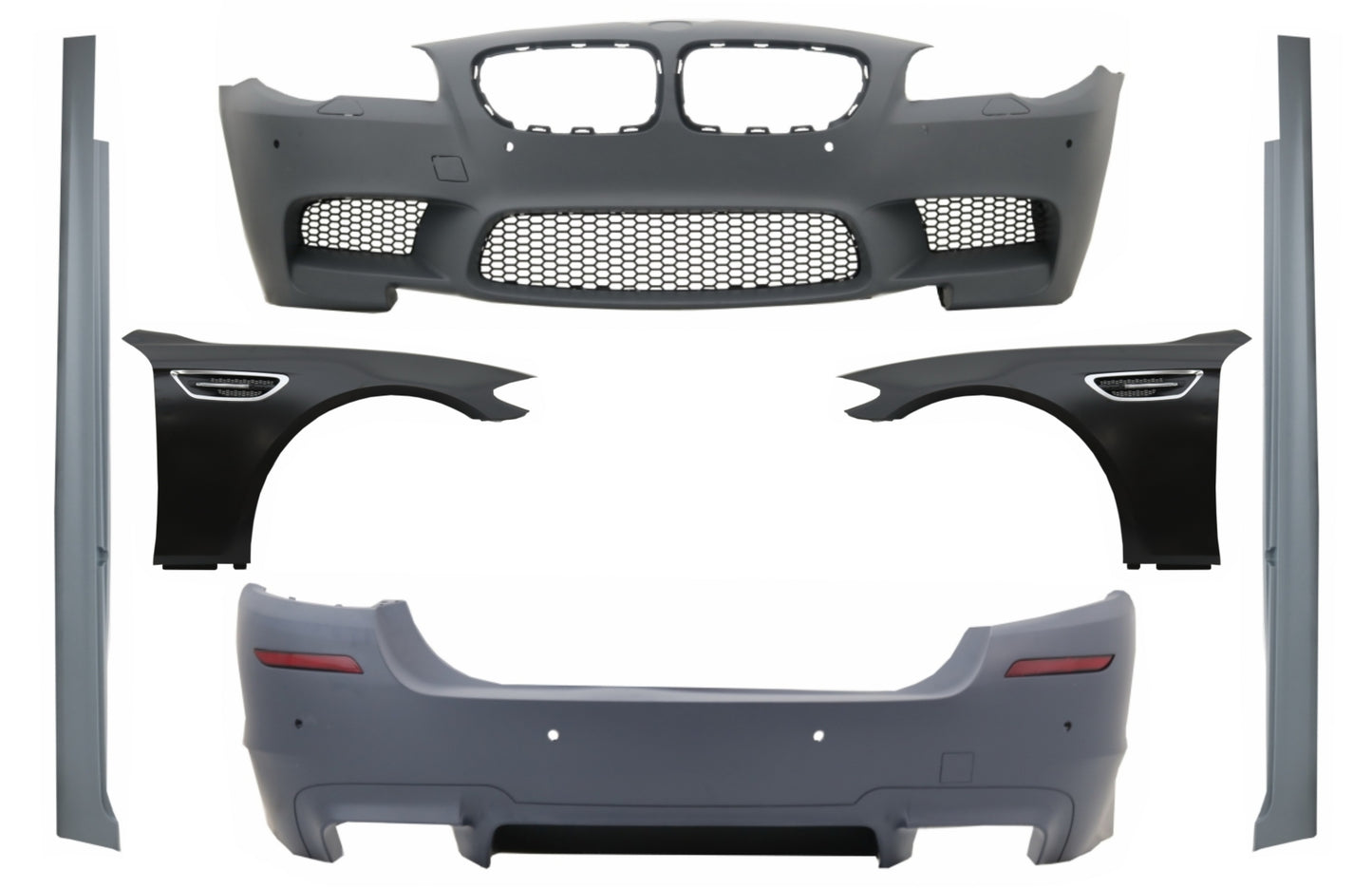 Komplettset für BMW 5er F10 2011-2014 M5 Look Kotflügel vorne Seitenschweller CarPartsTuning