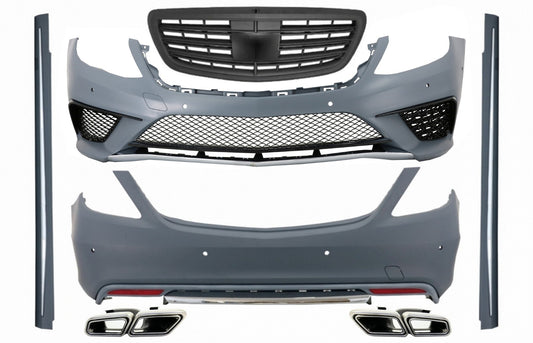 Bodykit für Mercedes S-Klasse W222 13-06.17 S63 Design Stoßfänger Endrohre CarPartsTuning