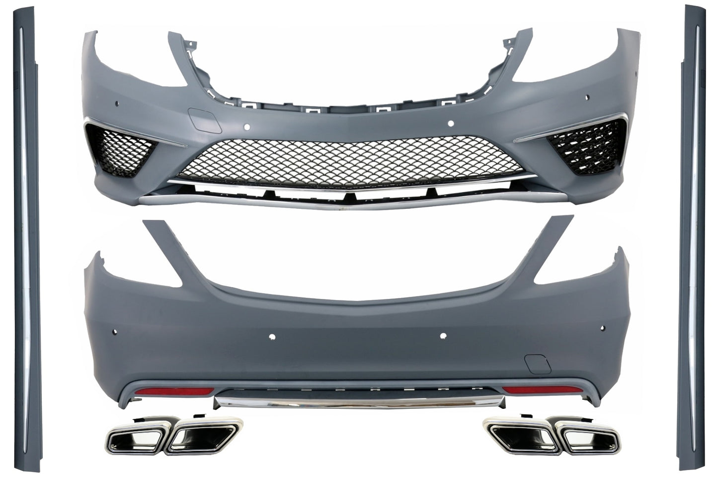 Body Kit für Mercedes S W222 13-06.17 Langversion Auspuffspitzen S63 Look CarPartsTuning