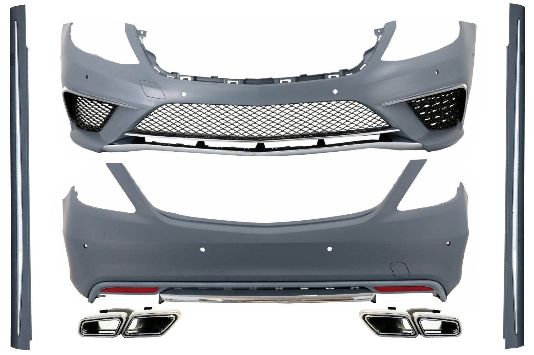 Body Kit für Mercedes S W222 13-06.17 Langversion Auspuffspitzen S63 Look CarPartsTuning