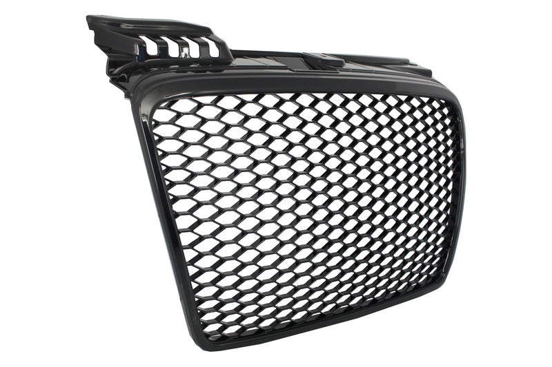 Kühlergrill ohne Emblem für AUDI A4 B7 2004-2008 Honeycomb Schwarz glänzend RS4 Look CarPartsTuning
