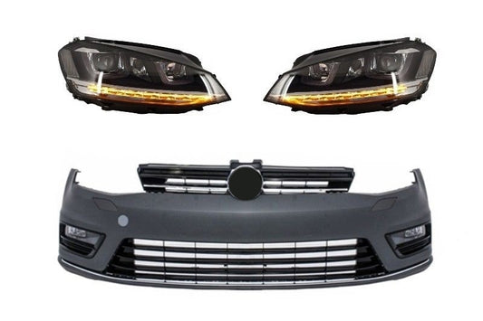 Stoßstange für VW Golf 7 13-17 R Line Look Scheinwerfer LED DRL Fließend Lichter CarPartsTuning