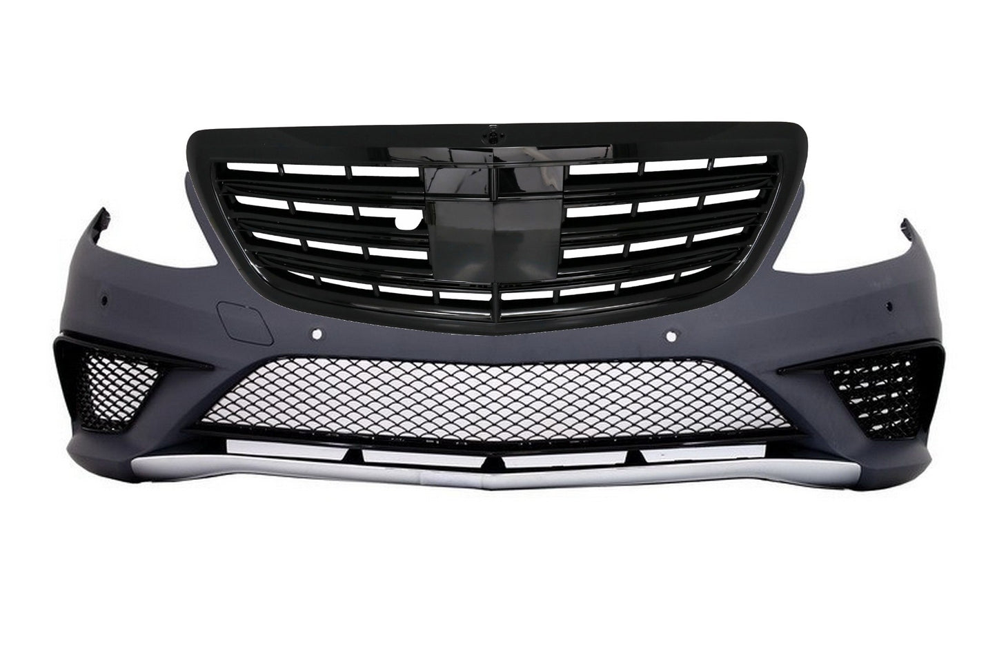 Stoßstange für Mercedes S-Klasse W222 13-17 S63 Look Kühlergrill glänzend Schwarz Carpartstuning Austria