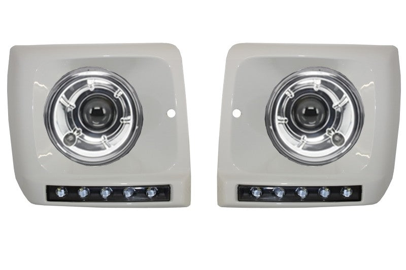 Scheinwerfer Bi-Xenon für MERCEDES W463 89-12 Abdeckungen WEISS LED DRL G65 Look- CarPartsTuning