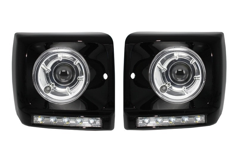 Scheinwerfer Bi-Xenon Deckel LED DRL für Mercedes G W463 89-12 G65 Look CarPartsTuning