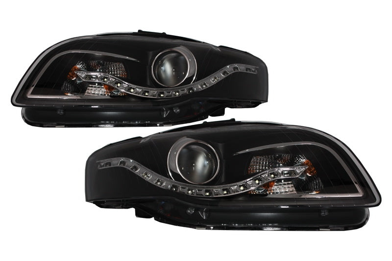 Scheinwerfer LED DRL Xenon Look geeignet für AUDI A4 B7 2004-2008 Schwarz CarPartsTuning