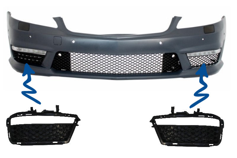 Frontseitengitter Nebelscheinwerfer DRL für Mercedes S W221 2005-2012 S63 S65 Look CarPartsTuning