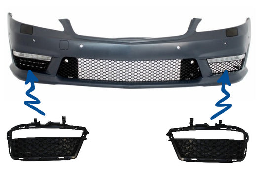 Frontseitengitter Nebelscheinwerfer DRL für Mercedes S W221 2005-2012 S63 S65 Look CarPartsTuning