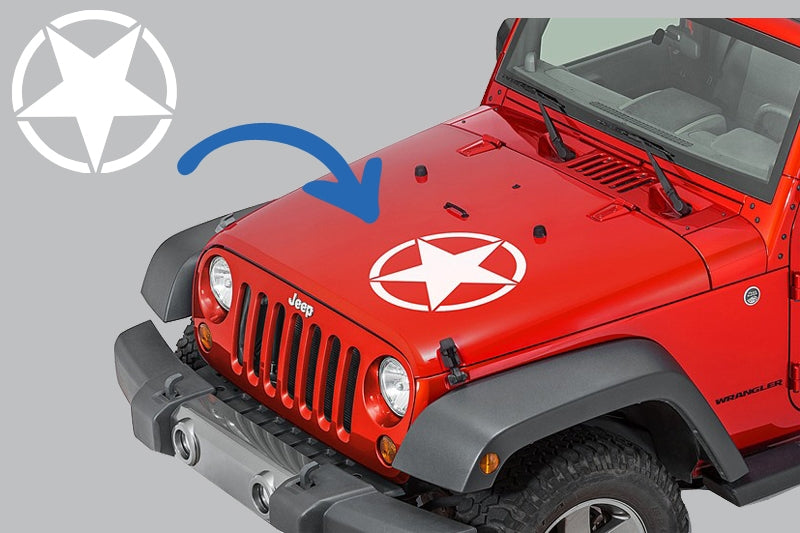 Aufkleber Stern Universal Passend Für Jeep WranGLEr JK Lkw Oder Andere Autos Weiß KITT