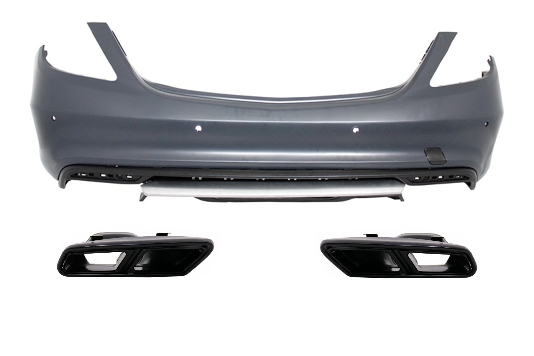 Heckstoßstange für Mercedes W222 S-Klasse 2013+ Auspuffspitzen S63 Design Carpartstuning Austria