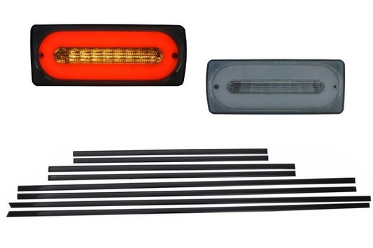 LED Rückleuchten Light Bar Smoke mit Türleisten Schwarz passend für Mercedes G-Klasse W463 (1989-2015) KITT