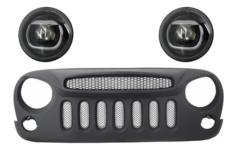 Kühlergrill Spectre Mask HID Bi-Xenon-Scheinwerfer für JEEP Wrangler Rubicon JK 07-17 CarPartsTuning