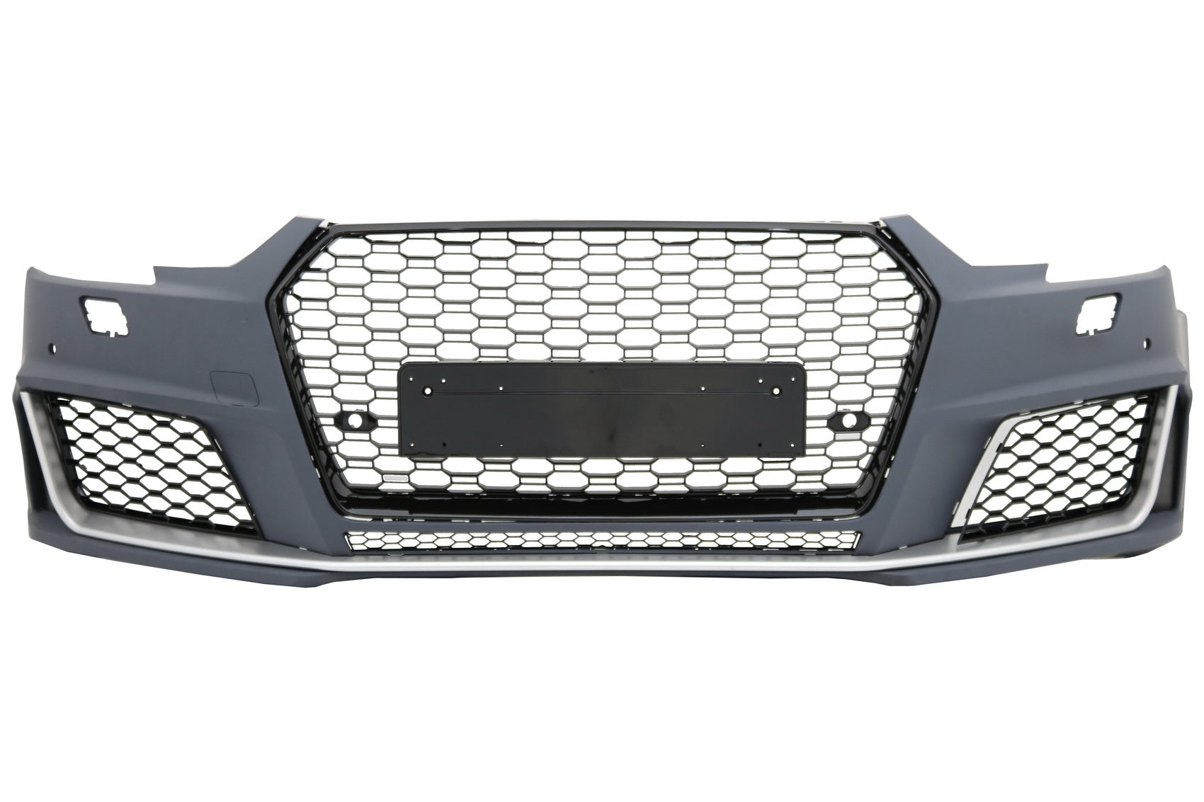 Stoßstange für Audi A4 B9 8W 2016-2018 Quattro RS4 Look Bienenwabe Gitter Unterlippe CarPartsTuning