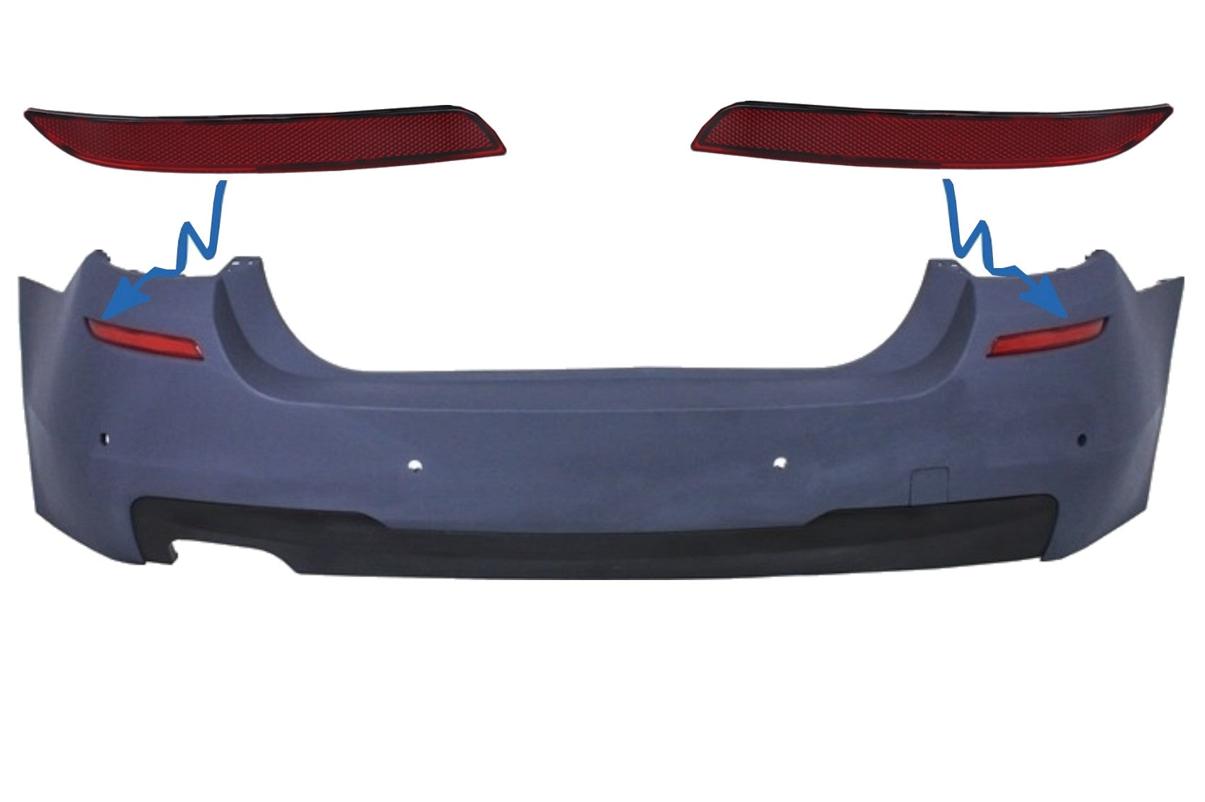 Reflektor für hintere Stoßstange für BMW 5er F10 2011+ M-tech Design CarPartsTuning