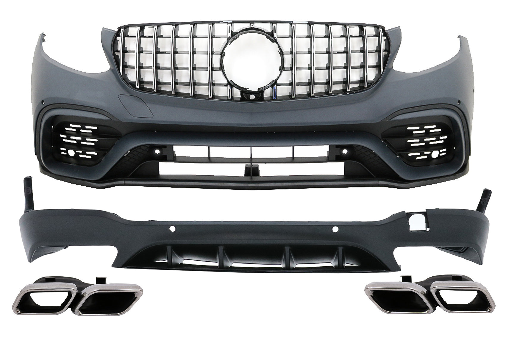 Bodykit für Mercedes GLC SUV X253 15-07.19 Stoßfänger Endrohre GLC63 Look CarPartsTuning
