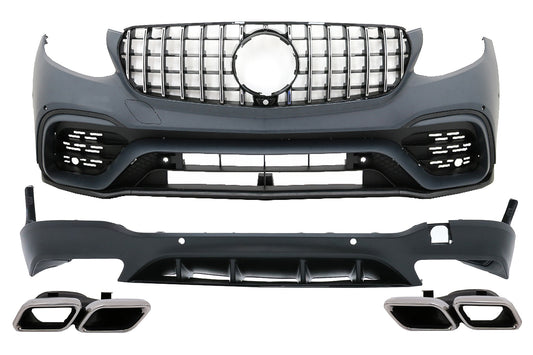 Bodykit für Mercedes GLC SUV X253 15-07.19 Stoßfänger Endrohre GLC63 Look CarPartsTuning