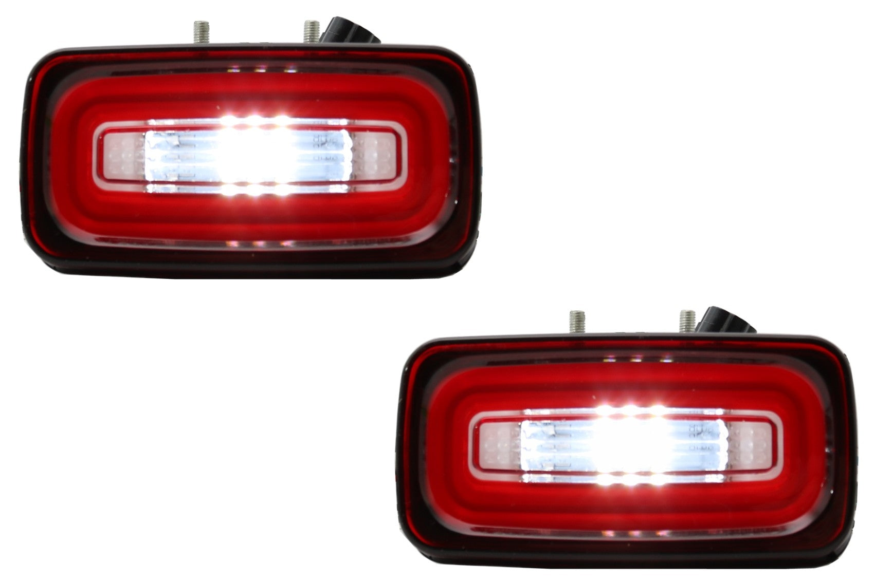 LED Heckstoßstange Nebelscheinwerfer Lichtleiste passend für Mercedes G-Klasse W463 (1989-2015) Rot Klar KITT