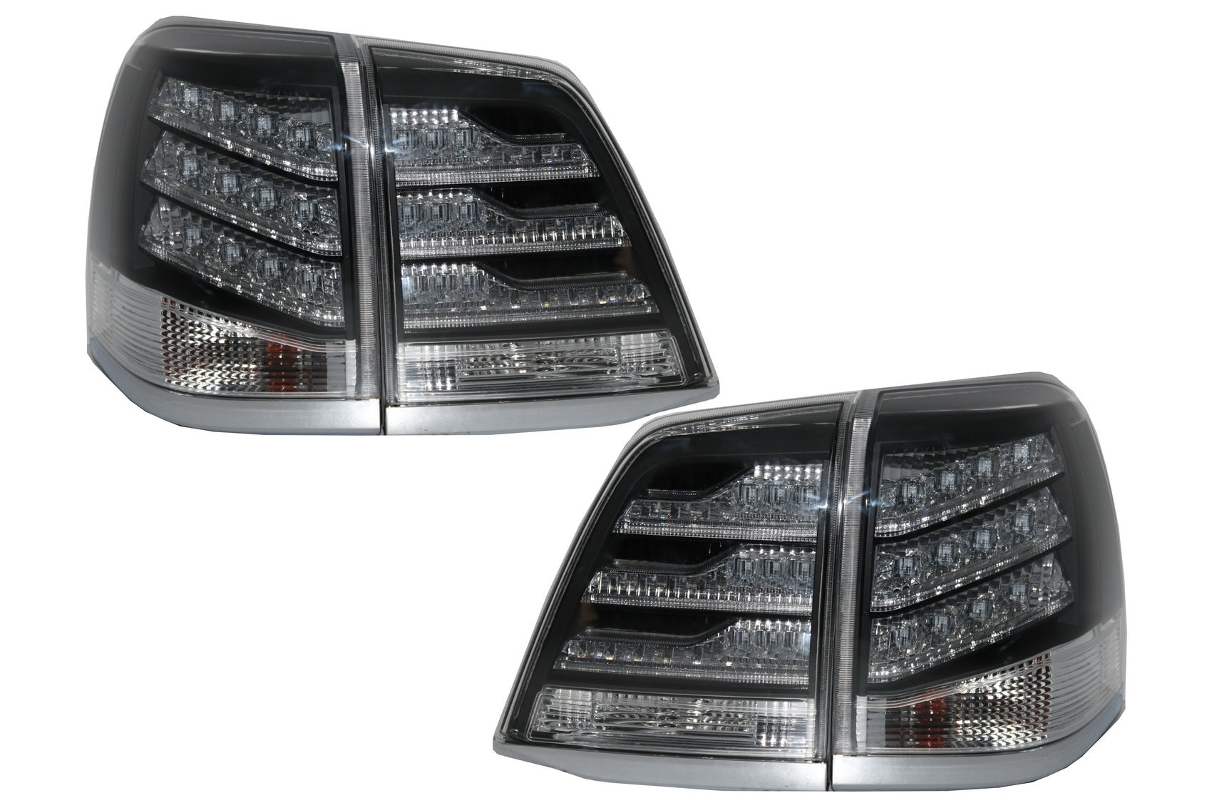 Rücklichter LED für TOYOTA Land Cruiser FJ200 J200 08-11 Schwarz und Weiß CarPartsTuning