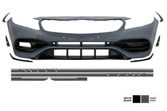 Stoßstange für Mercedes A W176 12-18 Aufkleber Dunkelgrau Facelift A45 Look CarPartsTuning