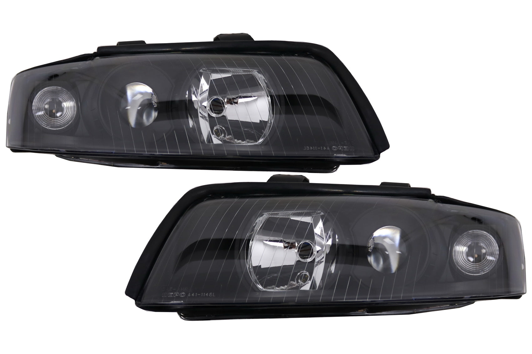Scheinwerfer passend für AUDI A4 B6 (2000-2004) RHD / LHD Schwarz KITT Lightning