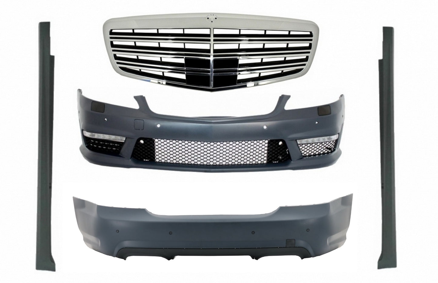 Body Kit für Mercedes S W221 05-11 Stoßstange Luftverteiler SWB S63 S65 Look CarPartsTuning
