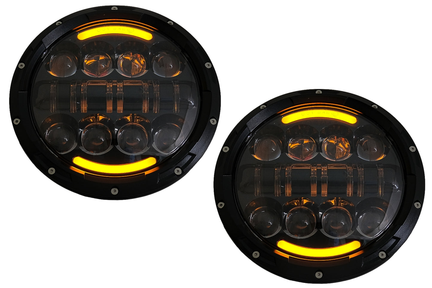 7 Zoll Cree LED Scheinwerfer Angel Eye Amber Halo Drl Passend Für Jeep WranGLEr JK Tj Lj Land Rover Verteidiger Mercedes W463 Schwarz KITT