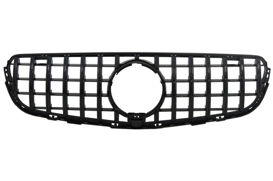 Zentraler Kühlergrill für Mercedes GLC X253 C253 15-18 GT R Panamericana Look Schwarz CarPartsTuning