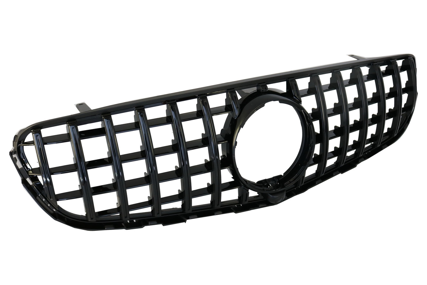 Zentraler Kühlergrill für Mercedes GLC X253 C253 15-18 GT R Panamericana Look Schwarz CarPartsTuning