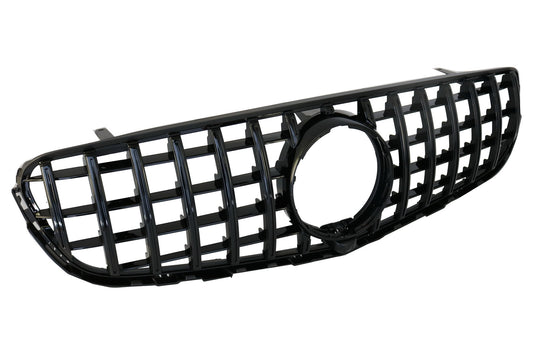Zentraler Kühlergrill für Mercedes GLC X253 C253 15-18 GT R Panamericana Look Schwarz CarPartsTuning