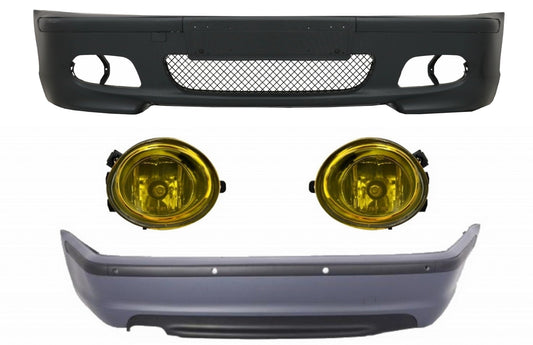 Bodykit für BMW E46 Limousine 98-04 Stoßstange & PDC Nebellichter Gelb M-Technik Look CarPartsTuning