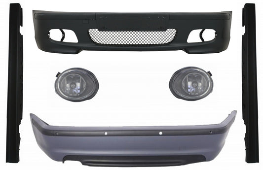 Bodykit für BMW 3er E46 98-04 Stoßstange Seitenschweller Nebelscheinwerfer M-Technik Look CarPartsTuning