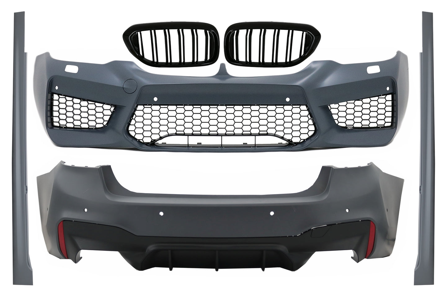 Bodykit für BMW 5er G30 17-19 M5 Design Stoßstangen Zentralgitter glänzend Schwarz CarPartsTuning