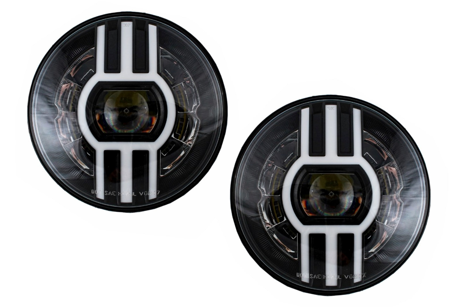 7 Zoll CREE LED Scheinwerfer DRL für Jeep Wrangler JK TJ LJ Defender W463 Schwarz CarPartsTuning