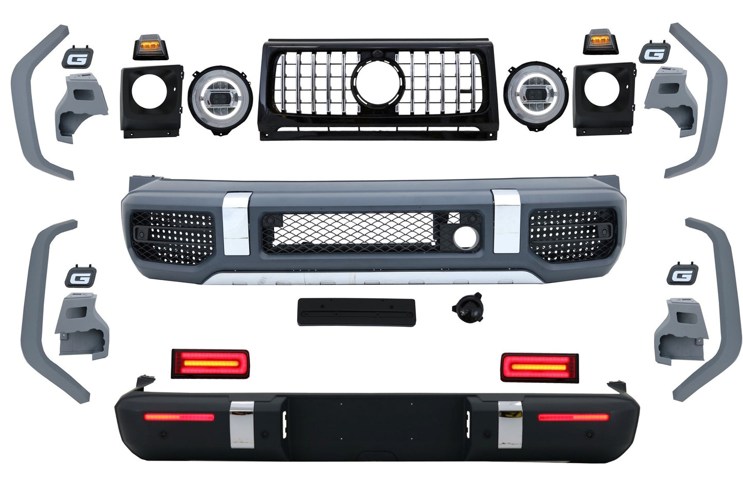 Komplett Umwandlung Bodykit für Mercedes G-Klasse W463 2008-2017 2018 G63 Look Carpartstuning Austria