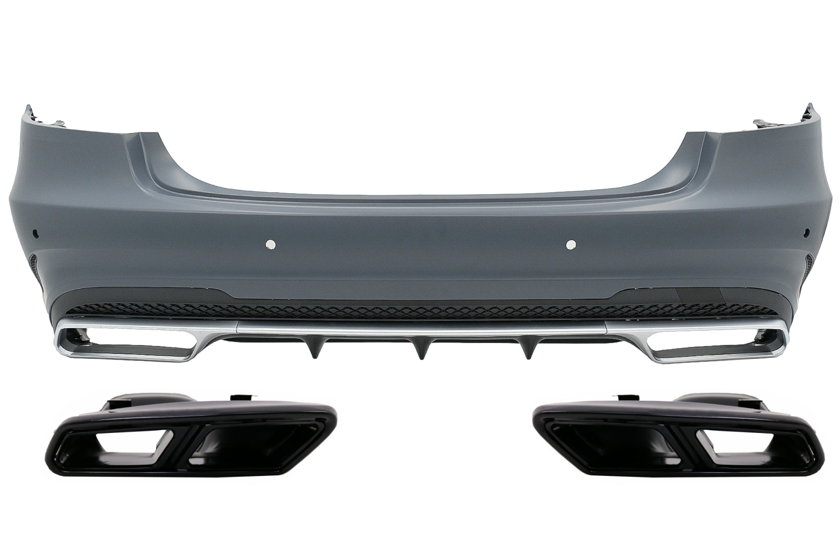 Heckstoßstange für Mercedes W212 E Facelift 13-16 E63 Look Auspuffspitzen CarPartsTuning