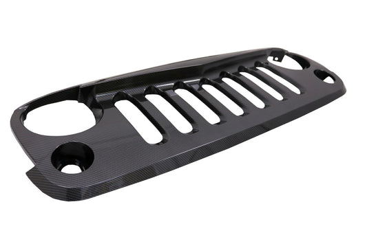 Zentraler Kühlergrill für JEEP Wrangler Rubicon JK 07-17 Glänzender Kohlenstoff Film beschichtet CarPartsTuning