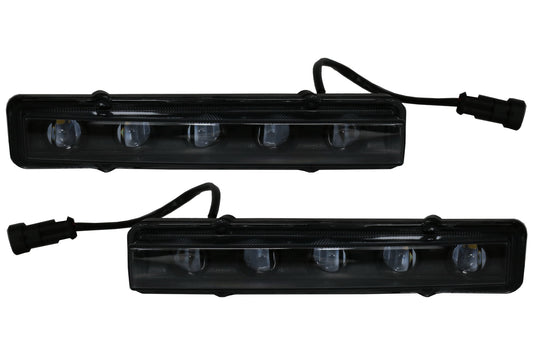 Scheinwerfer Abdeckungen Schwarz LED DRL Für Mercedes G-Klasse W463 89-12 G65 Look CarPartsTuning