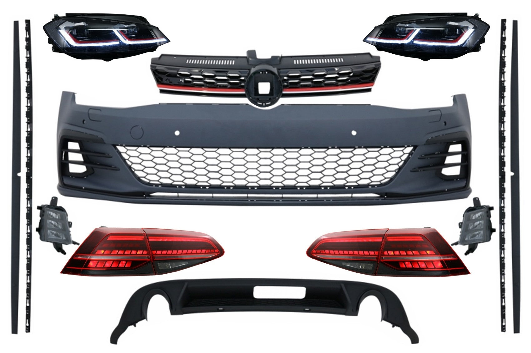Body Kit Scheinwerfer Rückleuchten LED für VW Golf 7.5 VII Facelift 17+ GTI Look CarPartsTuning