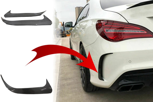 Heckschürzenklappen Seitenflossen Flips passend für MERCEDES CLA W117 (2014-2018) Carbon Edition KITT