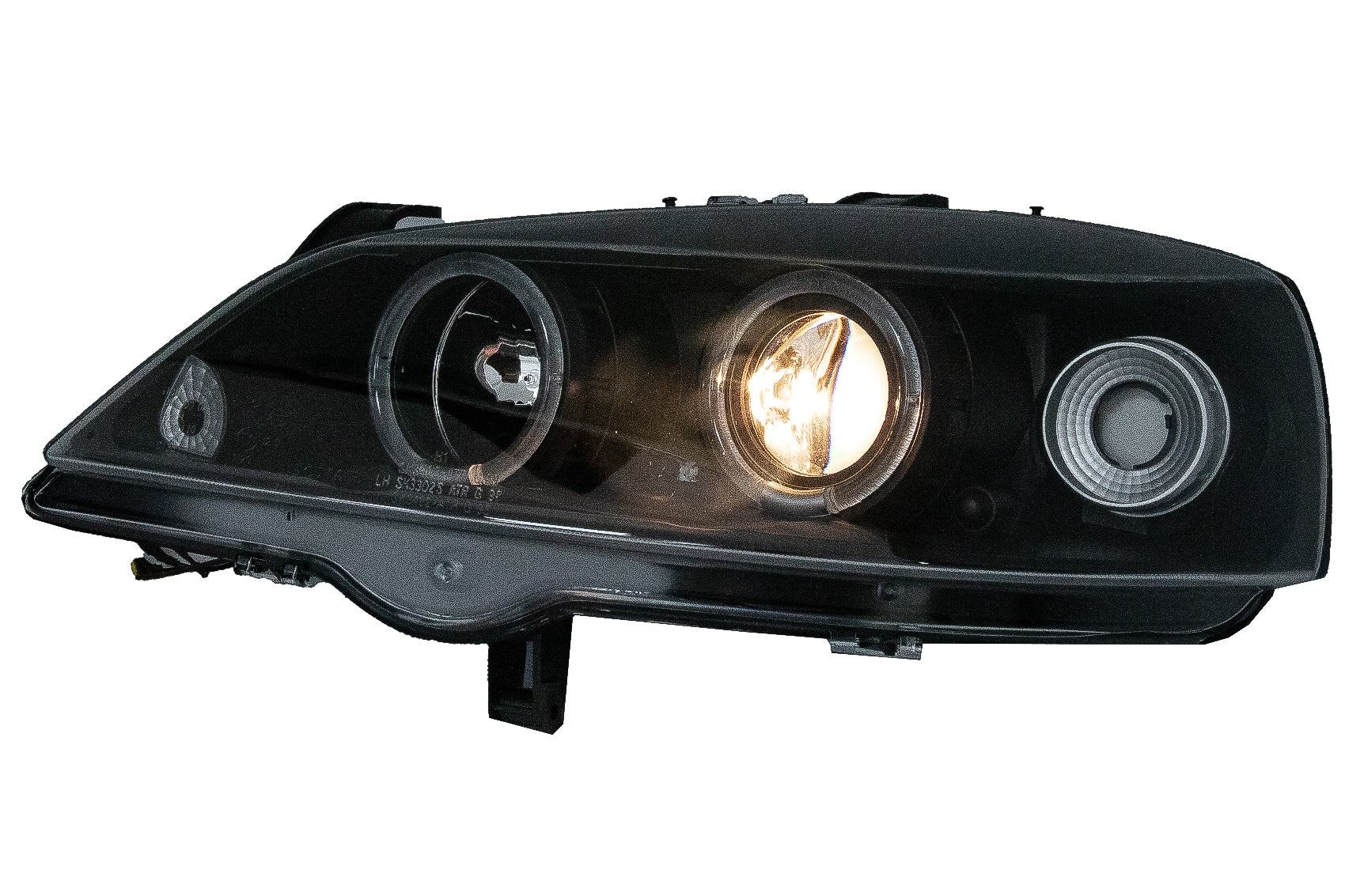 Scheinwerfer für Opel Astra G 09.1997-02.2004 Angel Eyes Schwarz Carpartstuning Austria