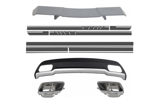 Diffusor Auspuffspitzen Für Mercedes W176 2012-2018 Sportpaket Spoiler Aufkleber CarPartsTuning