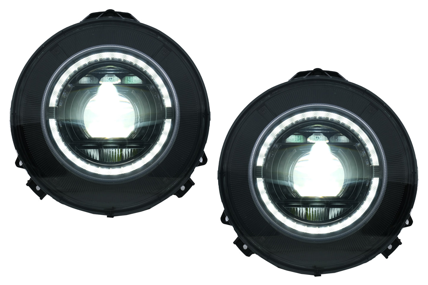 LED Scheinwerfer für Mercedes G-Klasse W463 2007-2017 Schwarz Facelift 2018 Look CarPartsTuning