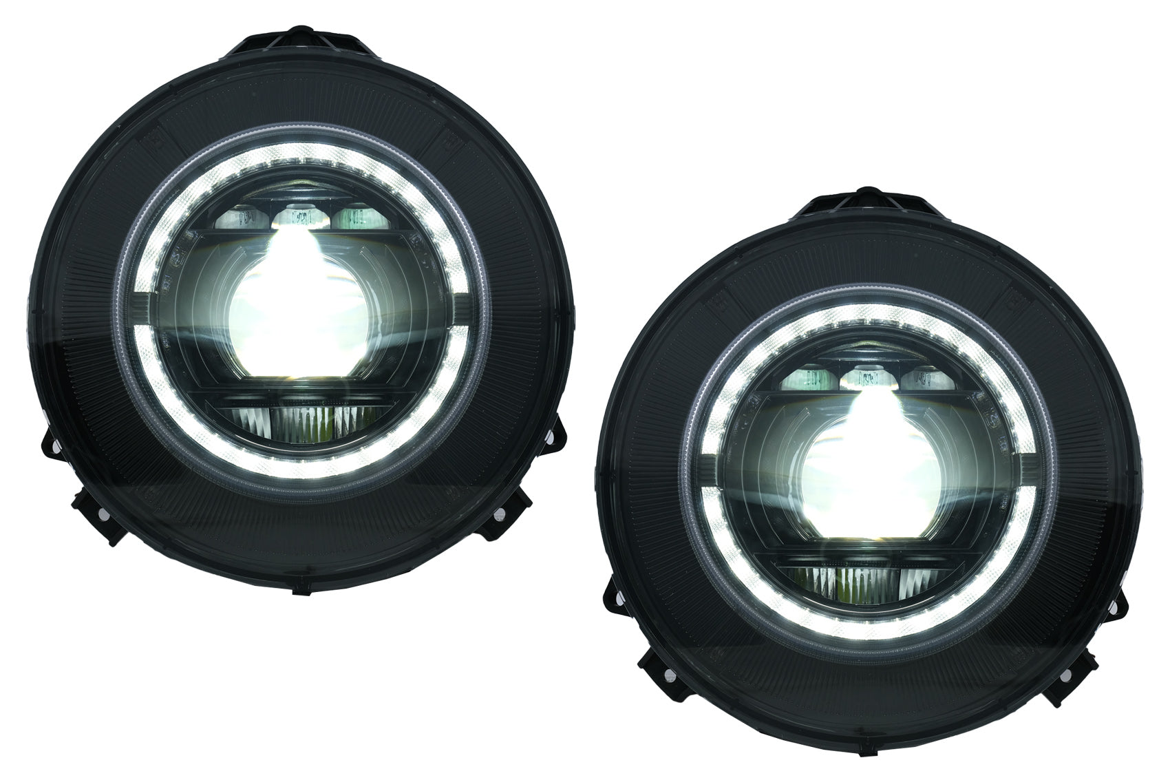 LED Scheinwerfer für Mercedes G-Klasse W463 2007-2017 Schwarz Facelift 2018 Look CarPartsTuning